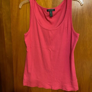 Lauren Ralph Lauren Ribbed Knit Tank Top with Logo Women’s Size XL